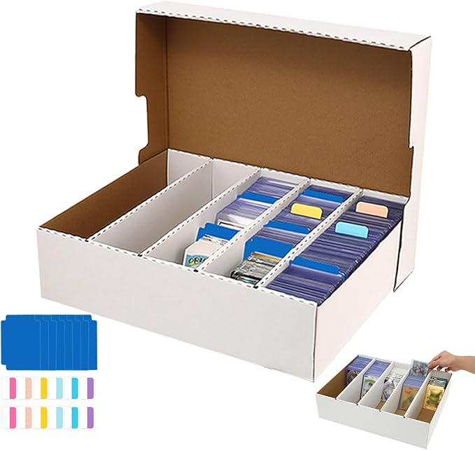 Collector Card Storage Box 3900 Count, Trading Cards Sorting Tray Box White by Unknown