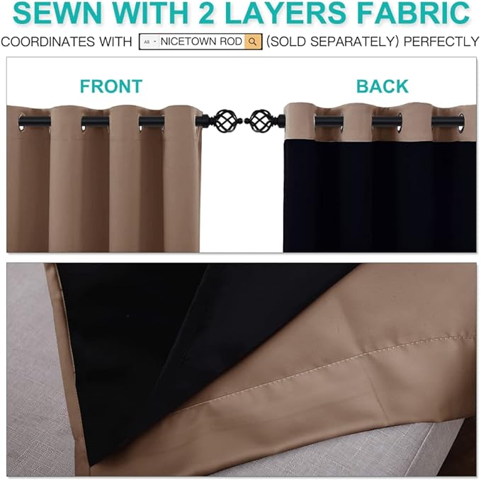 NICETOWN Warm Curtains for Winter, Complete Blackout Shades for Large Window - Image 5