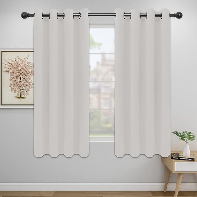 Easy-Going Blackout Curtains for Bedroom, Solid Thermal Insulated Grommet and by Easy-Going