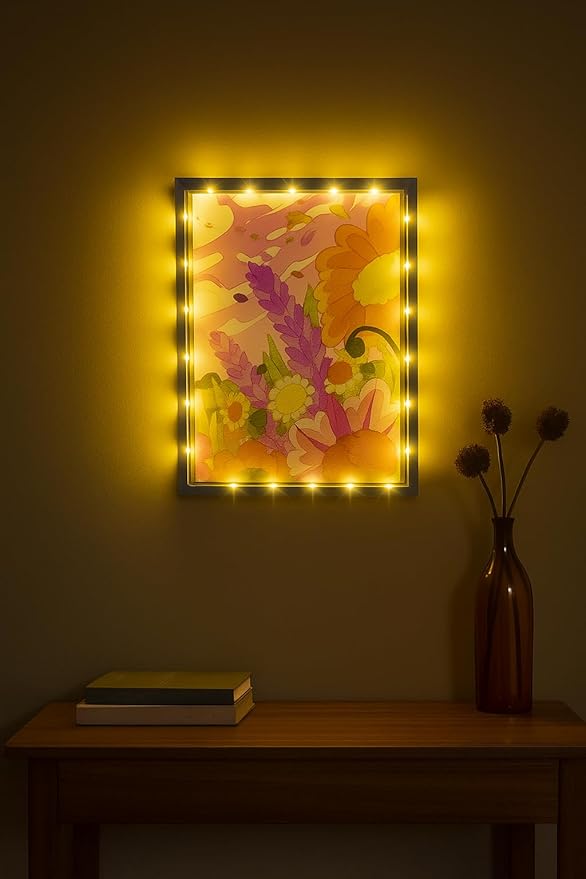 Shadow Box with LED Light Dried Flowers Collectible Shadow Frame Changeable by LuxRound
