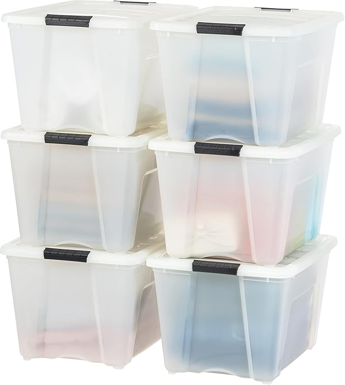 IRIS USA 54 Qt Stackable Plastic Storage Bins by IRISUSA
