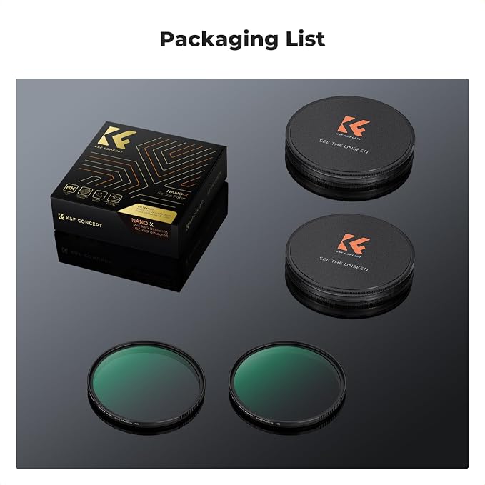 K&F CONCEPT 55mm Black Diffusion 1/4 & 1/8 Lens Filter Kit, Mist Cinematic - Image 8