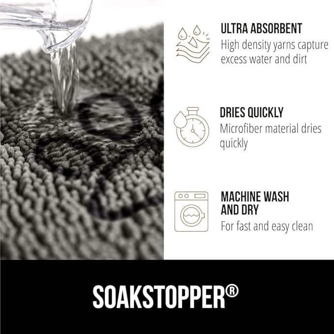 GORILLA GRIP SOAKSTOPPER Dog Door Mat, Machine Washable Rug Absorbent Doormat - Image 4