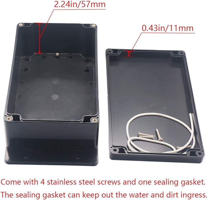 Project Box ABS Plastic Black Electrical Boxes IP65 Waterproof DIY Electronic - Image 4