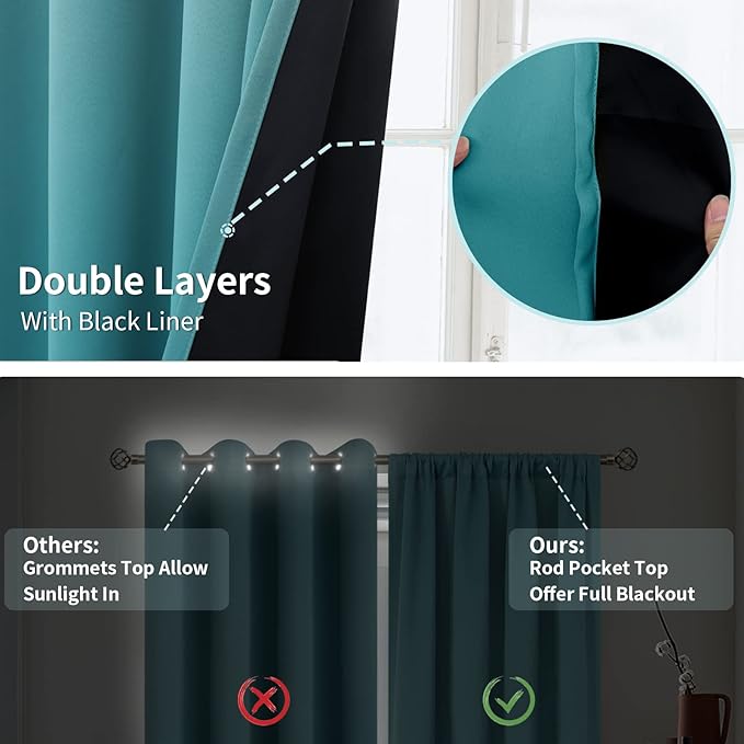 BGment Blackout Curtains 84 Inch Length 2 Panels Set - Image 6
