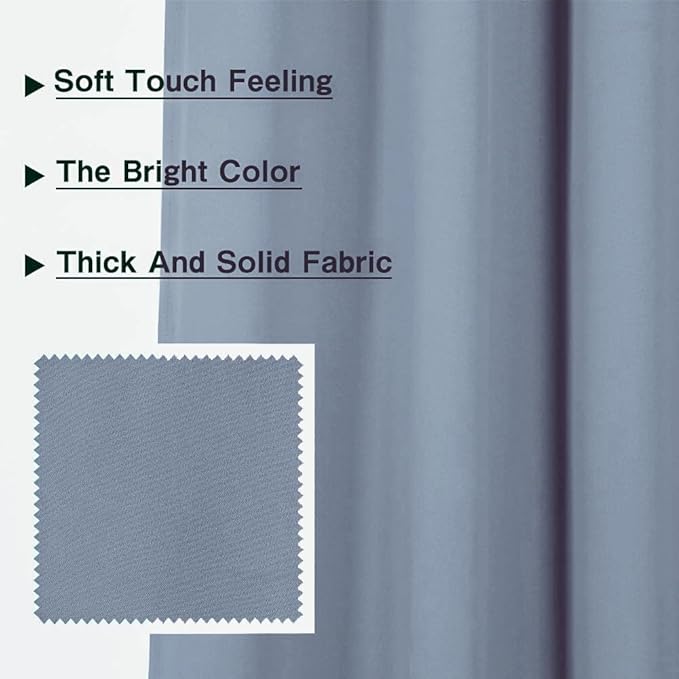 MYSKY HOME Dusty Blue Blackout Curtains - Image 4
