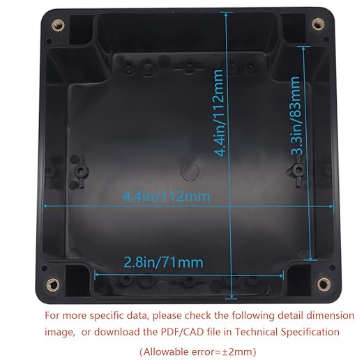 Junction Box, Zulkit Project Box IP65 Waterproof Outdoor Box ABS Plastic - Image 5