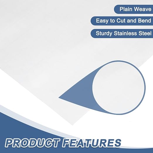 uxcell 400 Mesh 39" x 10" Woven Wire Mesh, 316 Stainless Steel Air Vent Filter - Image 3