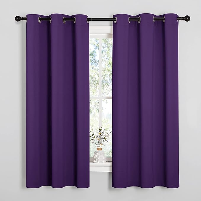 NICETOWN Royal Purple Blackout Curtains 48 inches Length by NICETOWN