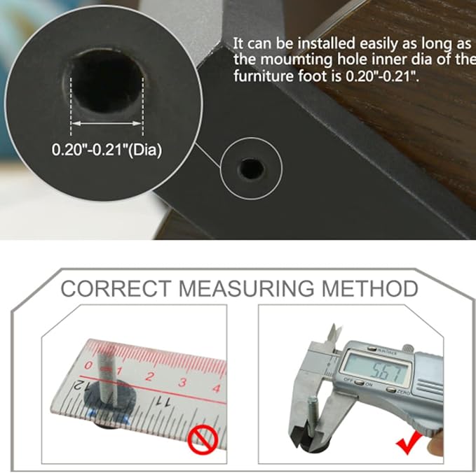 uxcell M6 x 23 x 28mm Screw on Furniture Glide Leveling Feet Adjustable Leveler - Image 3