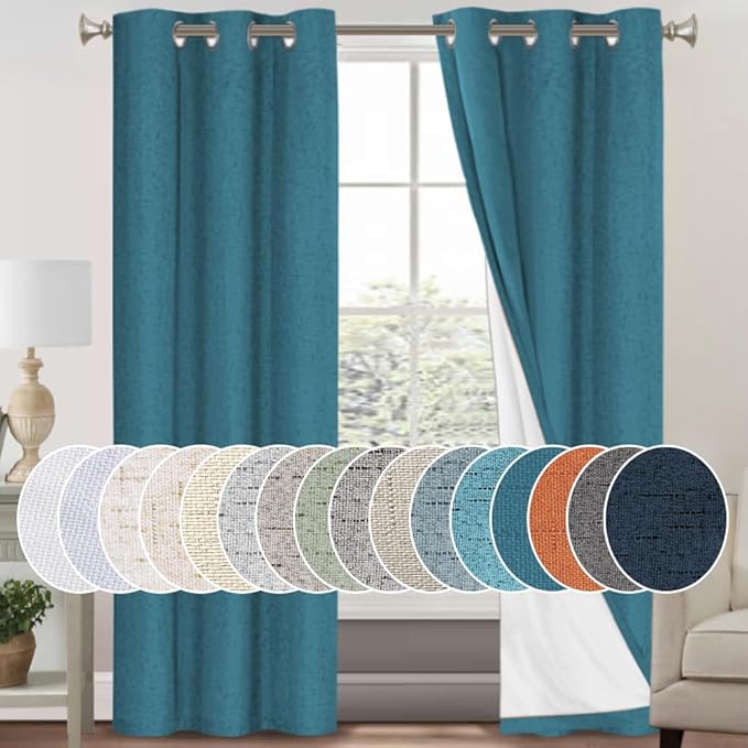 PrinceDeco Blackout Curtains 84 Inches Length 2 Panels Set 100% Blackout by PrinceDeco