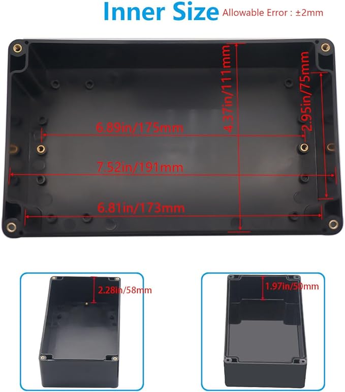 Outdoor Waterproof Junction Box IP67 Project Box ABS Black Electrical Boxes - Image 4
