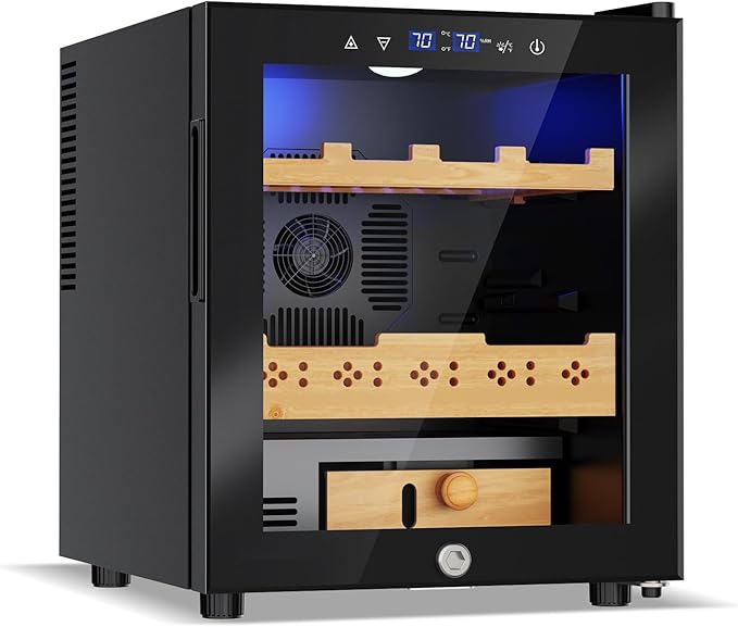 Electric Humidor-50L Cooling & Heating Humidor, Smart Touch Control Humidity & by Velivi