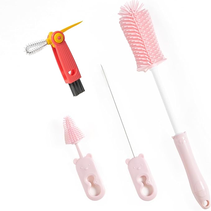 Chemimoso Silicone Bottle Cleaning Brush, 13.4in Long Handle Water Cup Bottles by Unknown