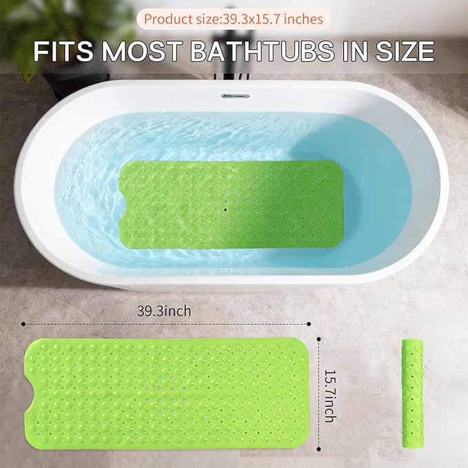 Anti-Slip Bathtub Shower mat, 39.3×15.7 inch（Approximately 100 × 40cm） Soft - Image 3