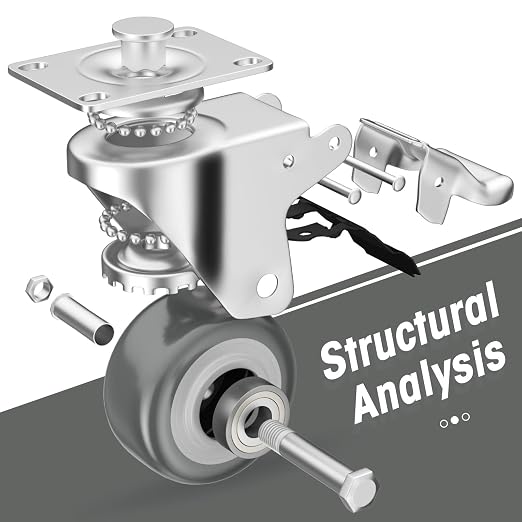2" Swivel Plate Casters with Brake - Image 4