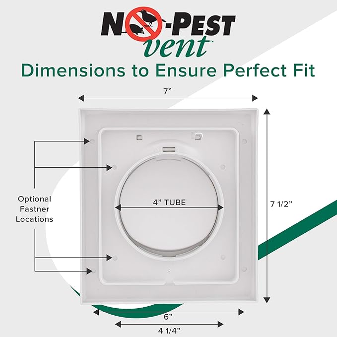 NO-PEST VENT, Exclusive Dual Door Dryer Vent Cover Outdoor 4 inch or Bathroom - Image 5