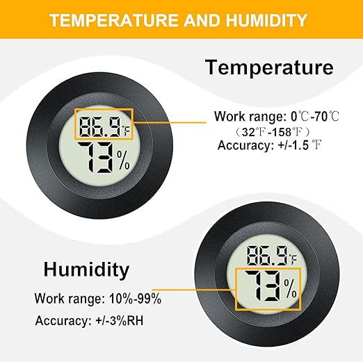 6 Pack Hygrometer Thermometer Digital Humidity Meter Indoor/Outdoor Humidity - Image 3