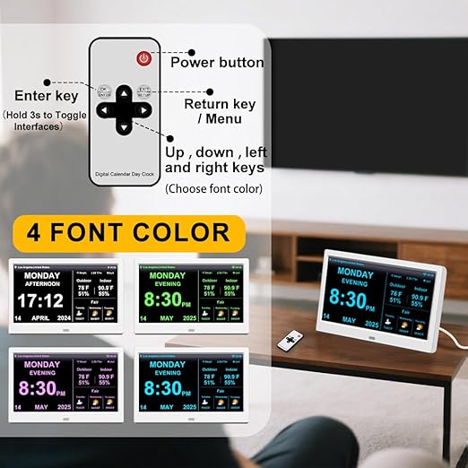 2025 New Digital Clock with Temperature/Humidity & Weather Forecast, Auto Time - Image 4