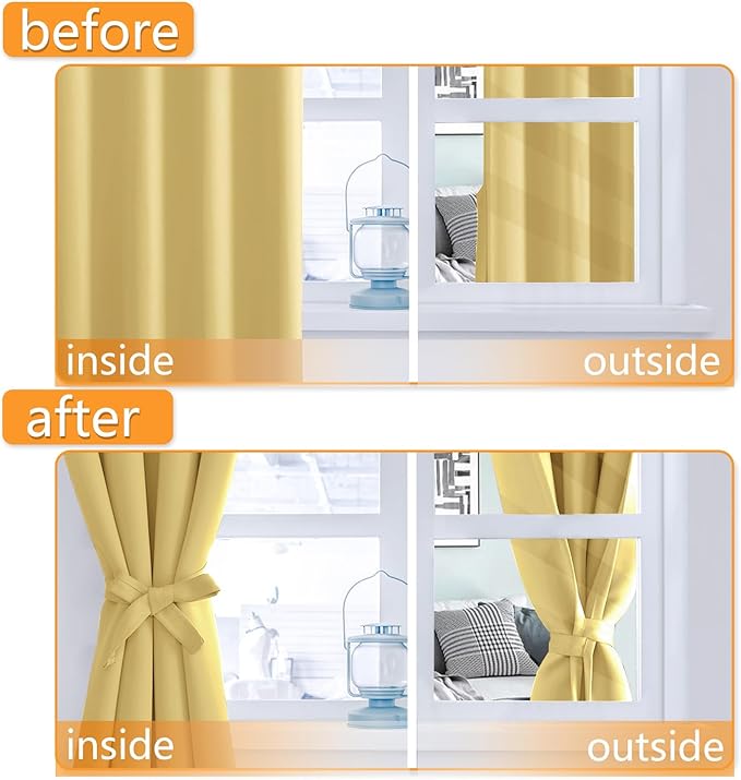 Hiasan Blackout Curtains for Bedroom, 60 x 63 Inches Length - Image 4