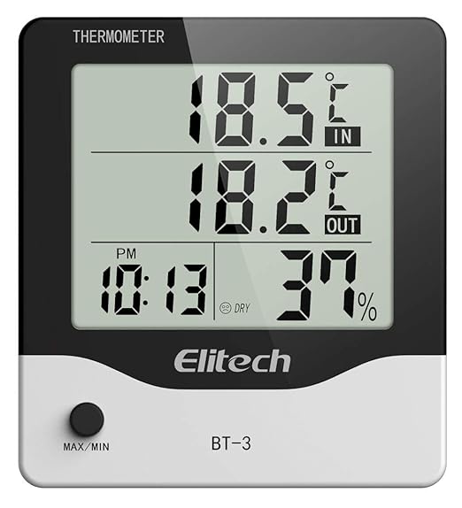 Elitech BT-3 Digital Hygrometer Thermometer Temperature and Humidity Monitor by Elitech