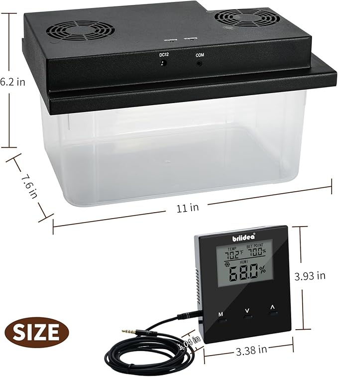 Briidea Electric Humidifiers for Cabinet, 30% RH~80% RH Humidity Setting Values - Image 4