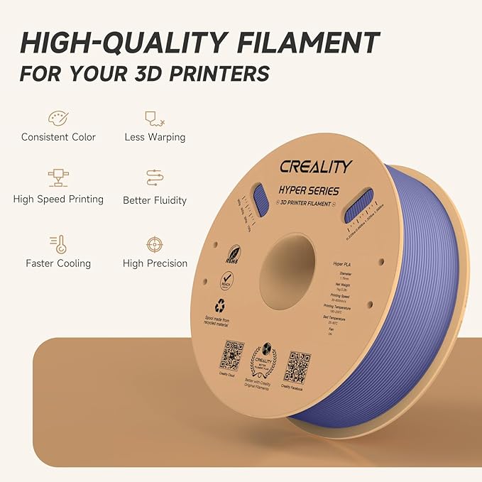 Official Creality Hyper PLA Filament 1.75mm, High Speed PLA 30-600mm/s Rapid 3D - Image 3