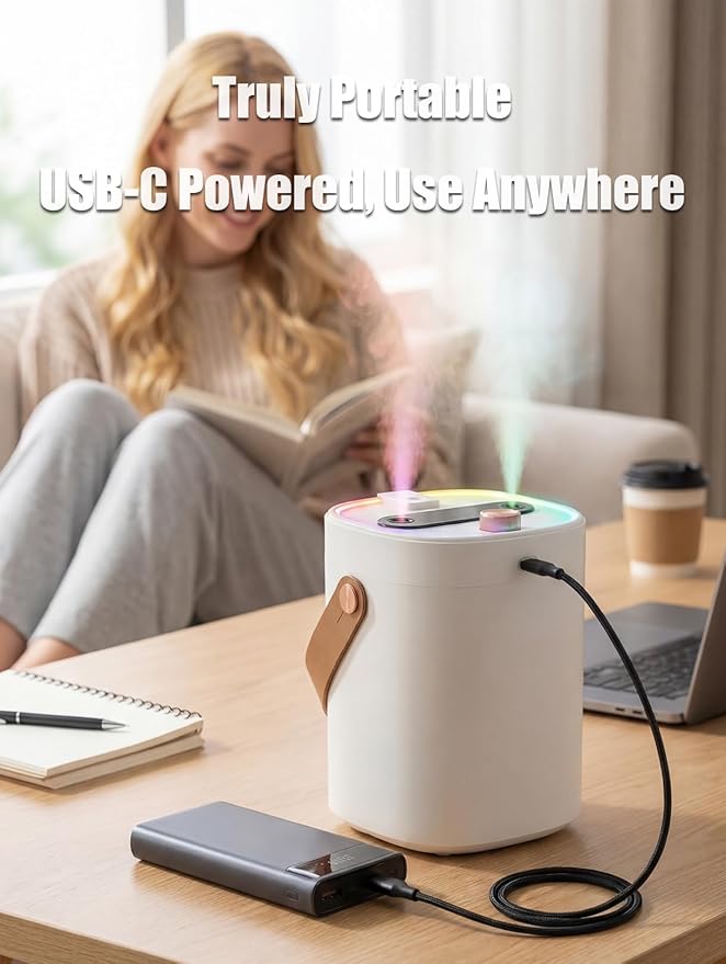 Humidifier, Essential Oil Diffuser, 2L Top Fill Humidifiers - Image 7