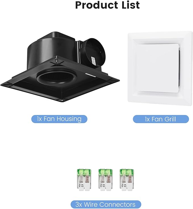 Bathroom Exhaust Fan for Ceiling Mount, Household Bath Vent Ventilation Fans - Image 8