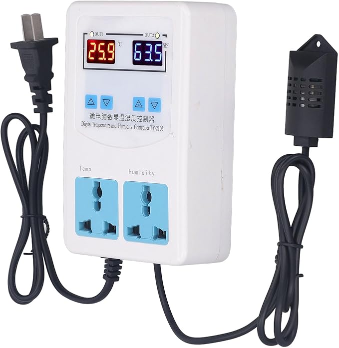 Digital Humidity Thermostat, Temperature Humidity Controller Easy Installation by GLOGLOW