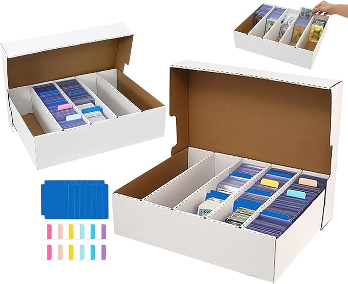 Trading Card Storage Box 3900-8000 Count Collector Cards Box White Sports Card by Unknown