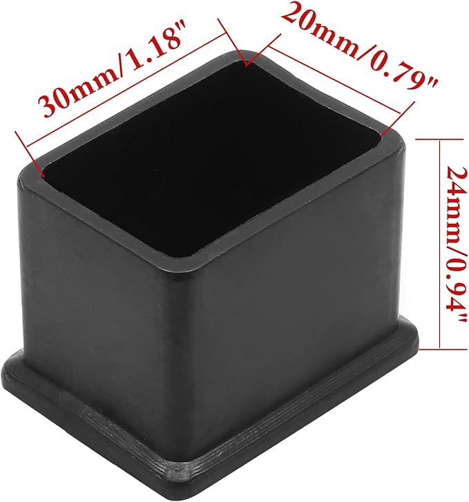 8 Pcs Rectangle PVC Furniture Leg Caps, Vinyl Flexible Chair Leg Floor - Image 2