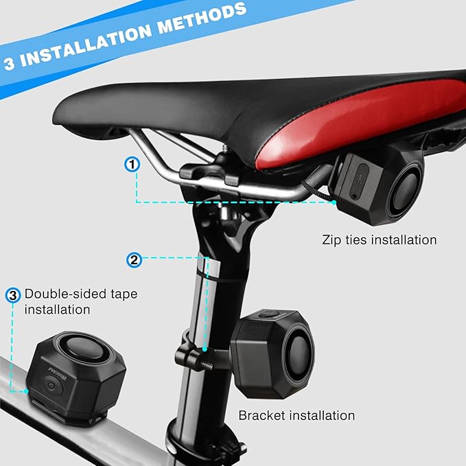 WSDCAM USB Rechargeable Bike Alarm - Image 4