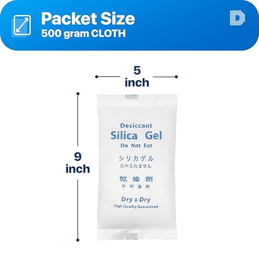 Dry & Dry 500 Gram Silica Gel Packets Desiccants, Silica Packets - Image 2