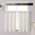 Chyhomenyc Natural Short Blackout Curtains 45 Inch Length, Small Kitchen by Chyhomenyc