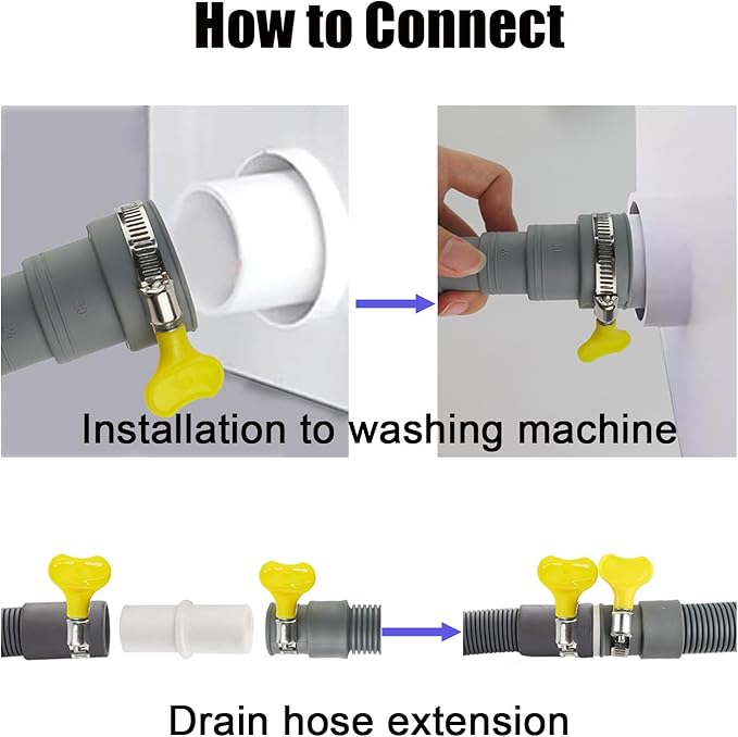 6.56 FT Universal Washing Machine Drain Hose, Drain Hose Extension Kit - Image 4