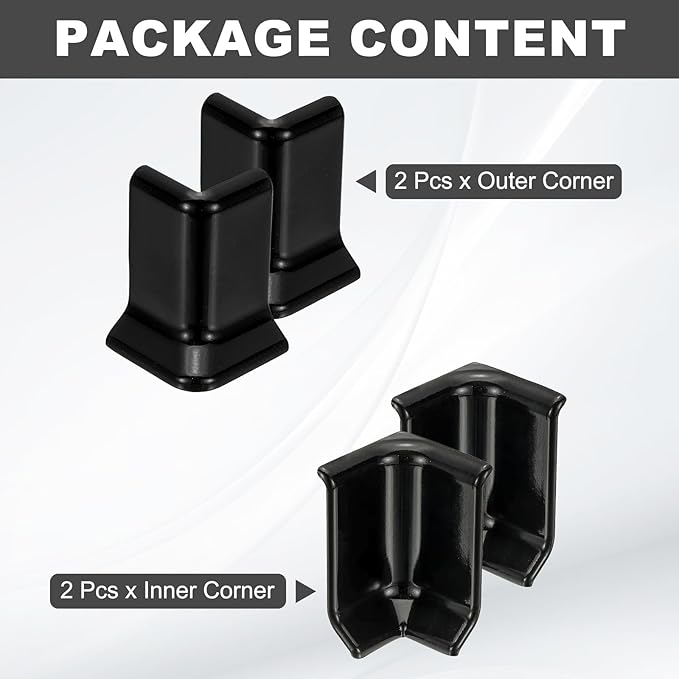 uxcell Self Adhesive Baseboard Corner Blocks, 2.2 Inch Wall Edge Corner - Image 3