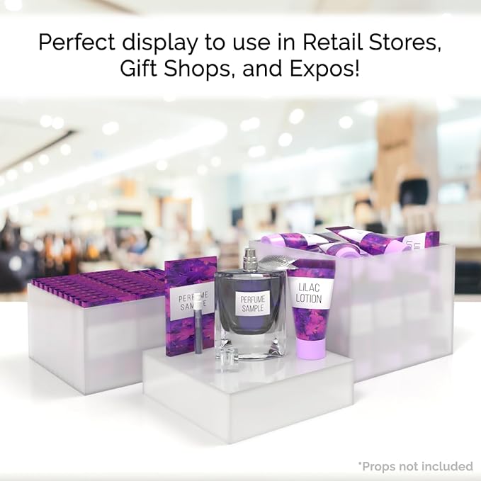 Acrylic Display Riser Boxes 3 Piece Frosted Retail Product Riser 2" - Image 3