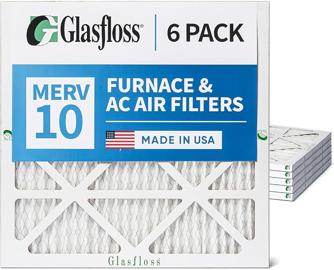 Glasfloss 25x25x1 MERV 10 Pleated Air Filters Box of 6. Actual Size: 24-1/2 x - Image 7