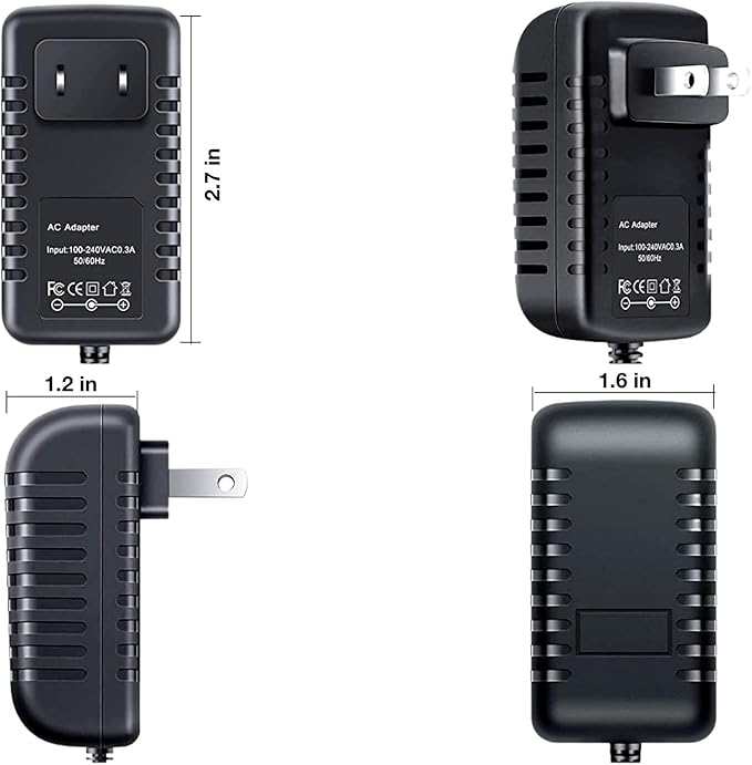 AC Adapter Replacement for Dickson:R157 12V Temp/Humidity Data Logger Flat - Image 2
