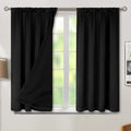 BGment Black Blackout Curtains for Bedroom 45 Inch Length, Rod Pocket 100% by BGment