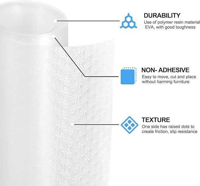 Shelf Liners for Kitchen Cabinets Non Adhesive Drawer Liners 24 x 118 Inch - Image 2