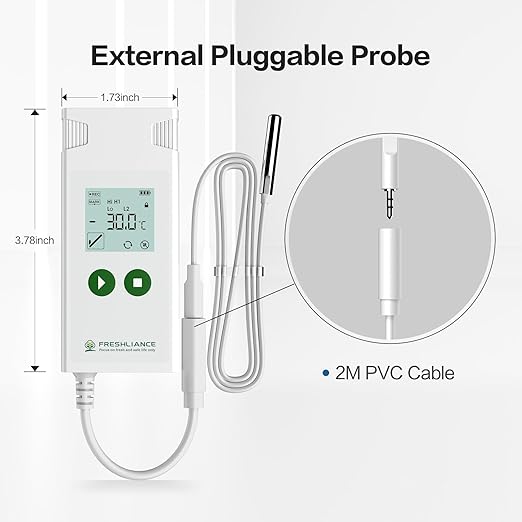 Freshliance Digital Temperature Data Logger, Reusable Temperature Recorder - Image 3