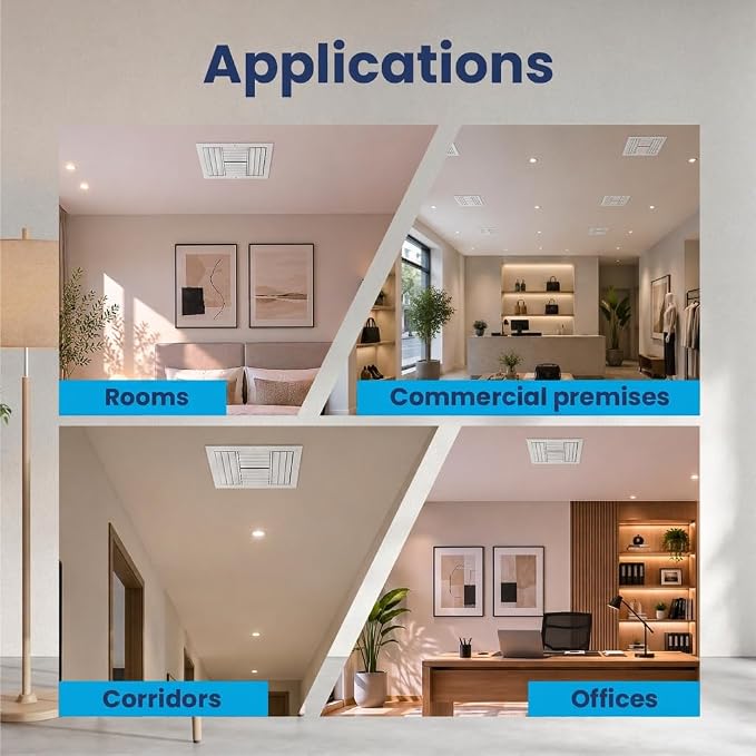 14x14 Aluminum 4-Way Air Flow Vent Cover Wall Ceiling Register Multi-Shutter - Image 5