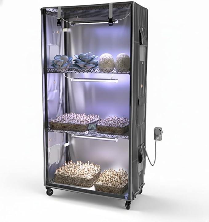 Mushroom Grow Tent with T8 Grow Light Timer by MOLLYAIR
