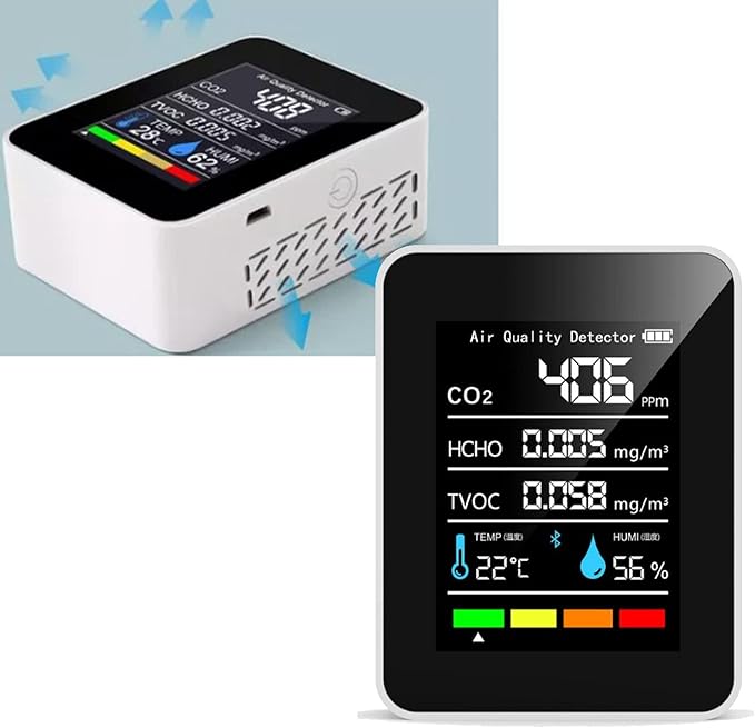 Fydun Air Quality Monitor Indoor, 5 in 1 Detector Portable Battery Operated - Image 5