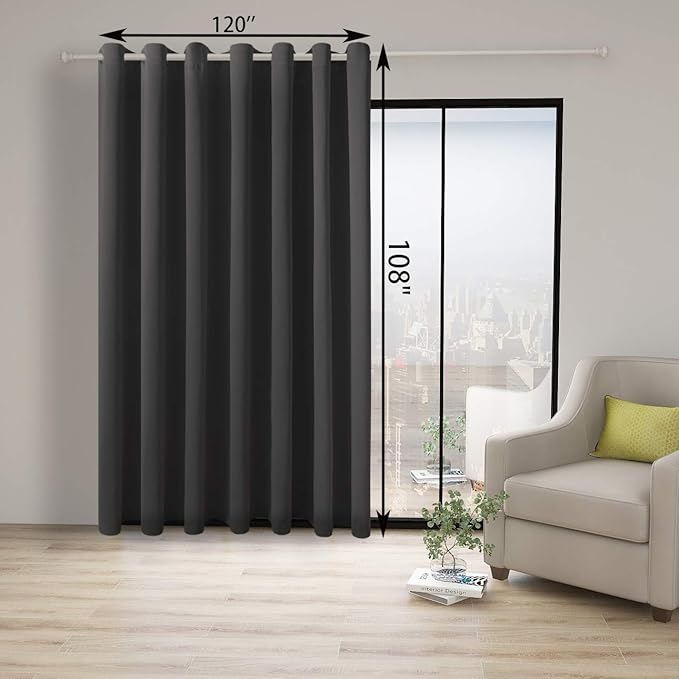 BONZER Extra Wide Room Divider Curtain Total Privacy Wall Grommet Top Thermal - Image 4