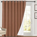 PrinceDeco 100% Linen Blackout Curtains Extra Wide Thermal Insulated Door by PrinceDeco