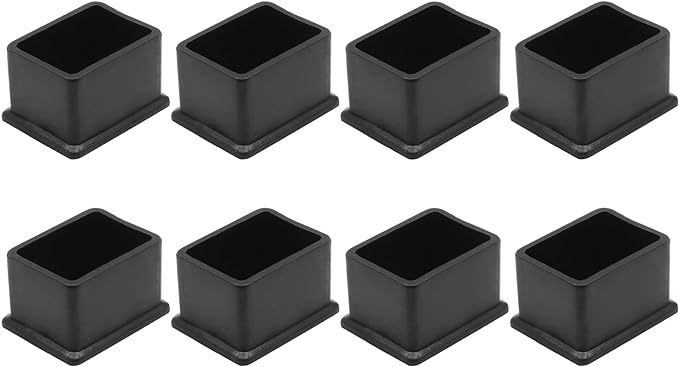 8 Pcs Rectangle PVC Furniture Leg Caps, Vinyl Flexible Chair Leg Floor by Bonsicoky