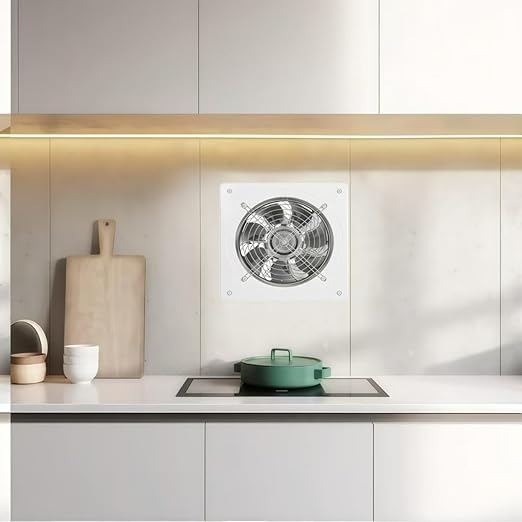 8 inch Exhaust Fan Wall Mounted Garage Ventilation Fan, 500CFM Metal Attic - Image 2